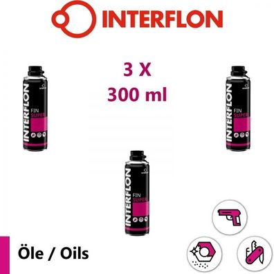 Interflon Fin Super Set 3x 300ml Aerosol Trockenschmiermittel Kriechöl MicPol