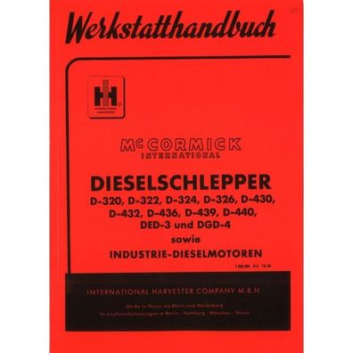 McCormick DED3/DGD4/D320/D322/D324/D326/D430/D432 - Traktor Werkstatthandbuch