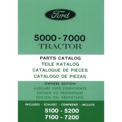 Fordson Ford 5000 7000 5100 5200 7100 7200 - Traktor Ersatzteilliste