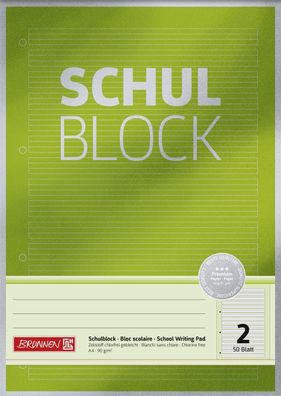 Brunnen 1052602 Schulblock Premium A4 Lin. 2