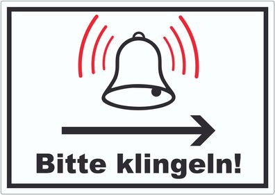 Bitte klingeln Pfeil rechts Aufkleber