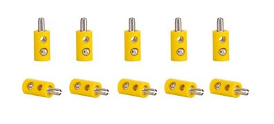 Viessmann 6870 Querlochstecker Bananenstecker gelb, 10 Stück