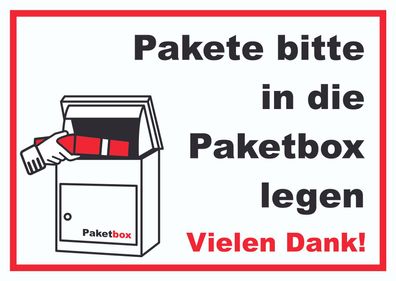 Pakete Paketbox Schild