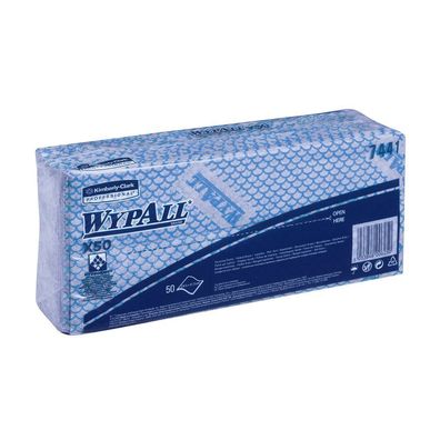 Wypall® 7441 Wischtuch X50 - 1-lagig, blau, Packung mit 50 Tüchern