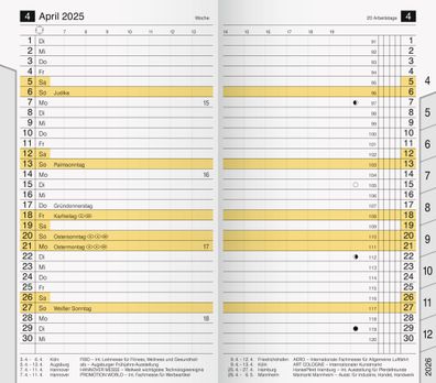 2025 Rido Ersatzkalender M-planer Register