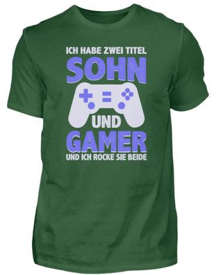 ich habe zwei titel sohn und gamer - Herren Shirt