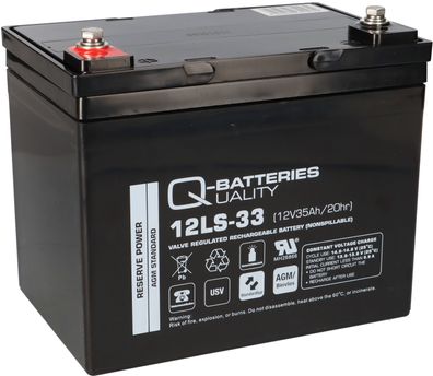 Q-Batteries 12LS-33 / 12V - 35Ah Blei Akku Standard-Typ AGM - 10 Jahres-Typ