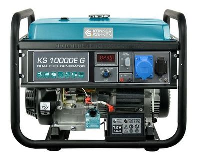 Könner & Söhnen LPG/Benzin-Generator KS 10000E G Notstromaggregat mobiler Generator