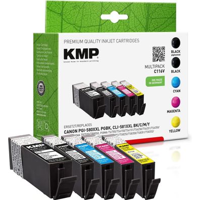 KMP 1576,0255 C116V Multipack komp. mit Canon PGI-580/CLI-581 XXL BCMY