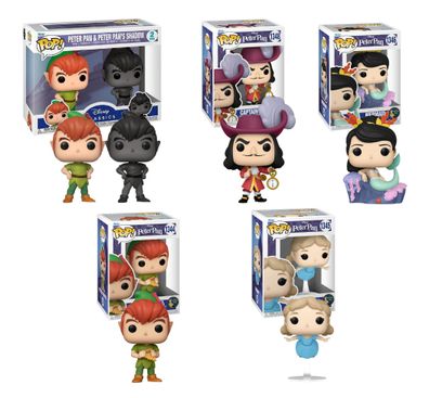 Funko Pop! Disney Peter Pan 6er Set Captain Hook Wendy Mermaid Schatten Figuren