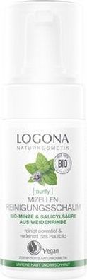 Logona 3x PURIFY Mizellen Reinigungsschaum Bio-Minze & Salicylsäure aus der Weide