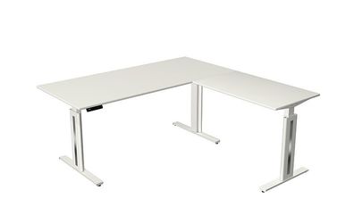 Kerkmann Move 3 Schreibtisch Steh und Sitztisch fresh mit Anbau (B) 180 x (T) 80 cm