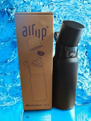 air up Trinkflasche Steel BPA-freies Starterset mit 3 Pods Pitch Black / Silver