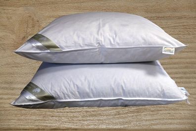 2 Stück Betten Hofmann Ideal Kopfkissen Kissen 80x80 cm Daunenkissen 60% Daunen