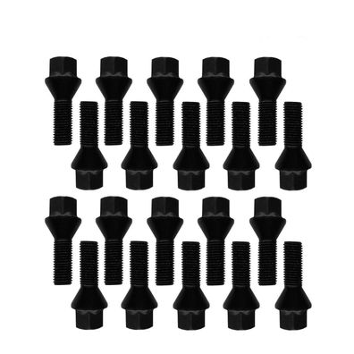 20 schwarze Radschrauben Radbolzen Kegelbund M12x1,25 28mm Peugeot 306 106 205 4
