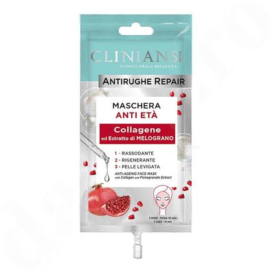 Clinians Anti-Age Kollagen Gesichtsmaske mit Granatapfel-Extrakt 15ml