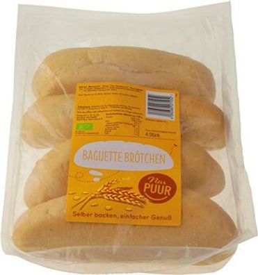 Nur Puur 6x Baguette Brötchen, 4 Stück 300g