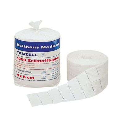 Ypsizell Zellstofftupfer , 4 x 5 cm, hochgebleicht 2 x 500 - B07DXP3PCF | Packung (