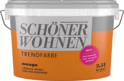 2,5L Schöner Wohnen Trend Wandfarbe matt Mango