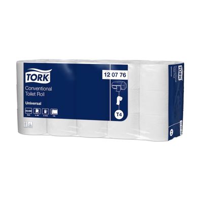 Tork 120776 Kleinrollen-Toilettenpapier Universal T4 2-lagig 48m | Karton (30 Rollen)