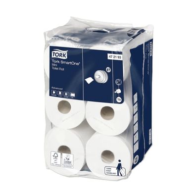 Tork SmartOne® 472193 Mini Toilettenpapier Advanced T9 2-lagig | Karton (12 Rollen)