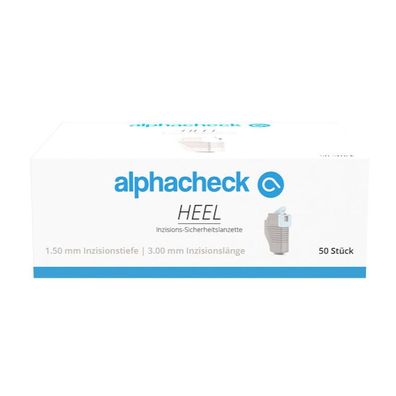 alphacheck HEEL Inzisions-Sicherheitslanzette 1.50 mm x 3.00 m| Packung (50 Stück)