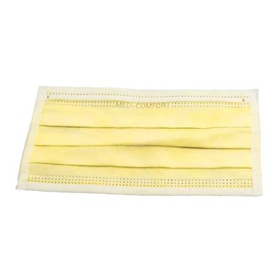 MED-COMFORT Mundschutz 3-lg. zum Binden TYP IIR - gelb | Box (50 Stück)