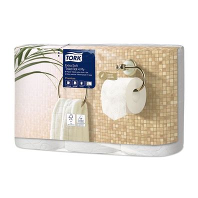 Tork 110406 extra weiches Kleinrollen Toilettenpapier Premium T4 4-lagig | Karton (7