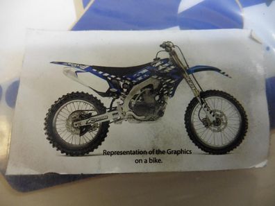 Dekorsatz Aufkleber Sticker Sitzbezug passt an Yamaha Yzf Yz-f 450 06-09 sw-blau