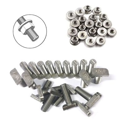 20x Hammerkopfschrauben + Sperrzahnmuttern M10 x 25 Edelstahl A2 Photovoltaik