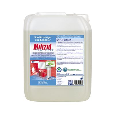 Dr. Schnell Milizid Sensitive Sanitärreiniger und Kalklöser - 10 Liter | Karton (1 Ka