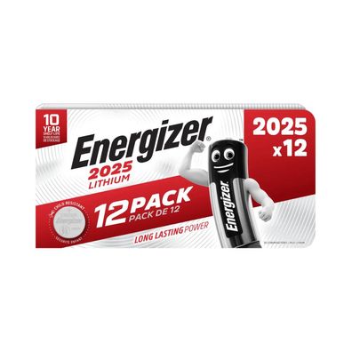 Energizer Knopfzelle CR 2025 3V 163 mAh Lithium | Packung (12 Stück)