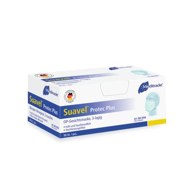 Meditrade Suavel® Protec Plus OP-Maske, grün | Packung (50 Stück)