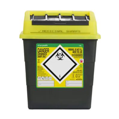 Sharpsafe Abwurfbehälter für Kanülen - 13 Liter | Packung (1 Stück)