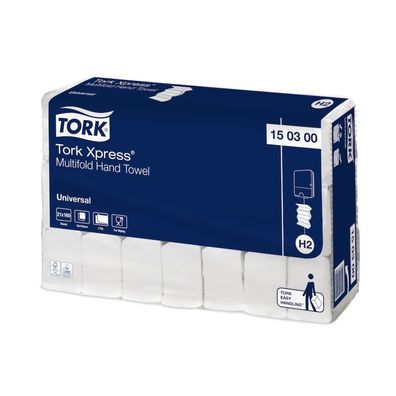 Tork Xpress® 150300 Multifold-Handtücher Universal H2 2-lagig 34cm | Karton (21 Packu