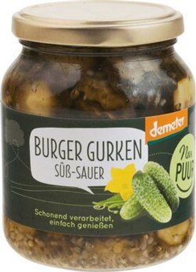 Nur Puur 3x Burger Gurken, süß-sauer Demeter 350g