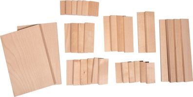 Holz Set Klötzchen und Platten Mini, 34 tlg