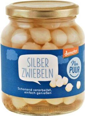 Nur Puur Silberzwiebeln, süß-sauer Demeter 340g