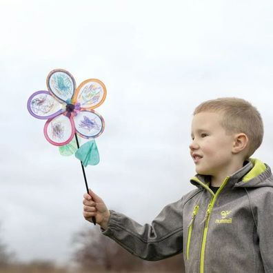 Blüten Windrad Set inkl. Stoffmalstifte