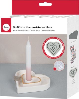 Silikongießform Kerzenständer Herz