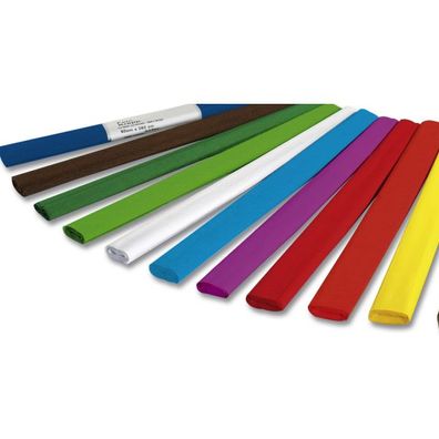 Krepppapier 50 x 250 cm, 50 Rollen in 10 Farben sort