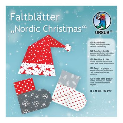 Faltblätter Nordic Christmas, 15 x 15 cm, 120 Blatt