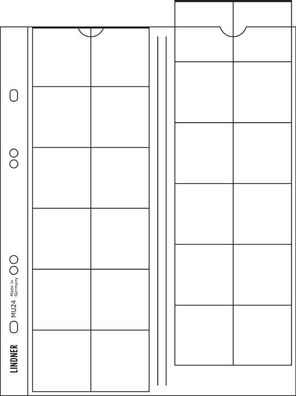 Lindner M?ünzenblätter MU 24 - 5er Pack - schwarz