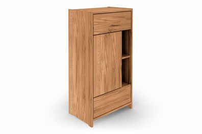 Kommode Zigo aus Kernbuche massiv 63x41x119 mit 2 Schubladen 1 Tür und 2 Fächern