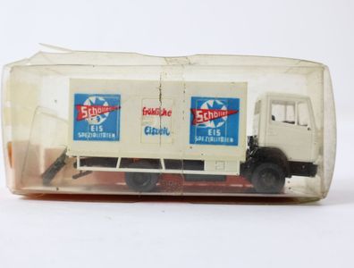 Roskopf H0 477 Modellauto LKW MB Tiefkühlwagen Schöller Eis, weiß 1:87