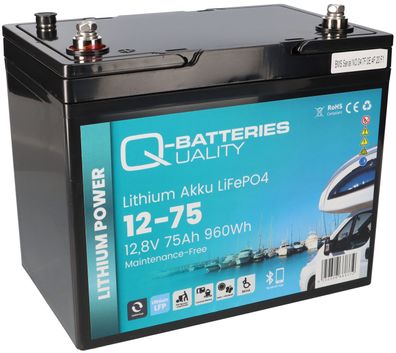 Q-Batteries LiFePO4 Akku 12-75 12,8V 75Ah mit Bluetooth