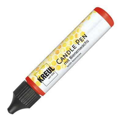 KREUL Candle Pen, Rot, Kerzenstift mit feiner Malspitze, mit Bienenwachs, zum Bemalen