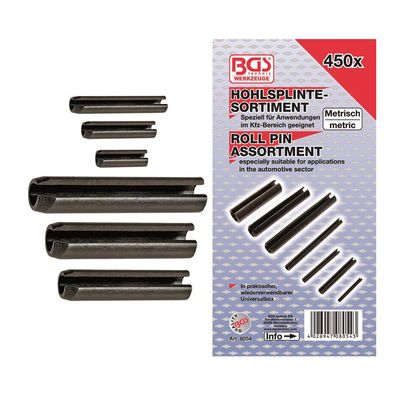 BGS 8054 Hohlsplint Federstift Spannstift Splint Stift 450-tlg. Satz