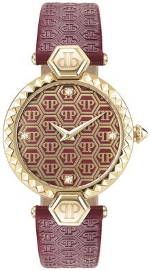 Philipp Plein Damenuhr Plein Couture Rot/Goldfarben PWEAA0221