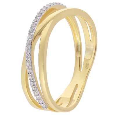 trendor Schmuck Damenring Gold 333/8K Zirkonia-Ring 68452